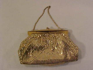 WHITING & DAVIS GOLD MESH EVENING BAG - 5