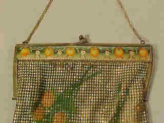 LG ANTIQUE METAL MESH ENAMEL PURSE - 2