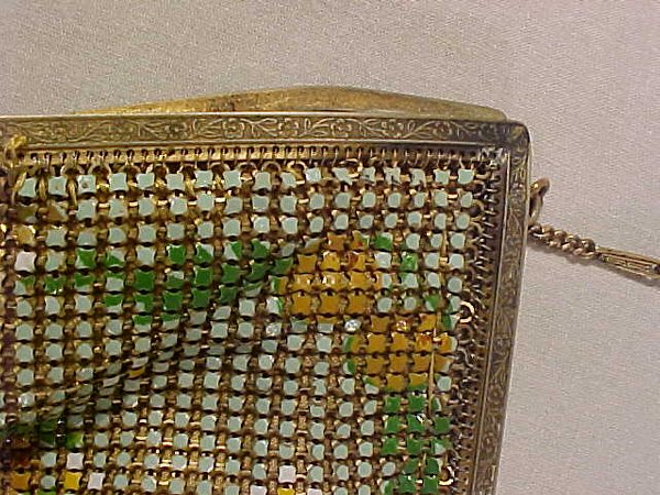 LG ANTIQUE METAL MESH ENAMEL PURSE - 4