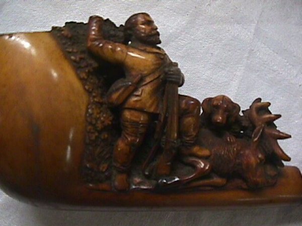 ANTIQUE MEERSCHAUM PIPE HUNTING SCENE - 2