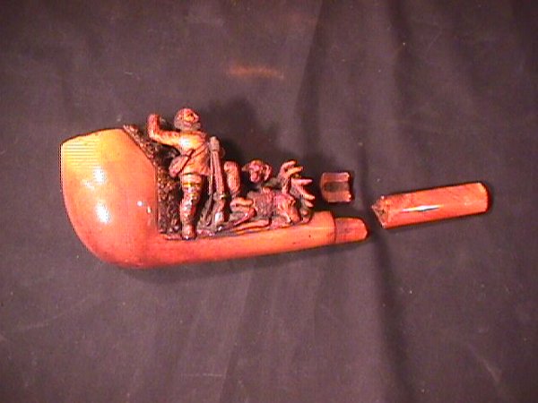 ANTIQUE MEERSCHAUM PIPE HUNTING SCENE - 3