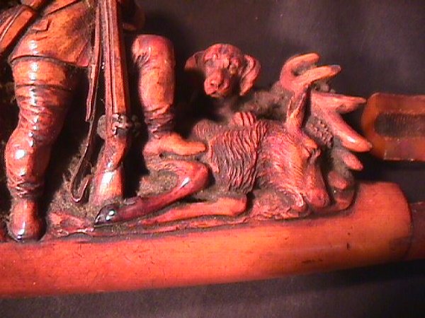 ANTIQUE MEERSCHAUM PIPE HUNTING SCENE - 4