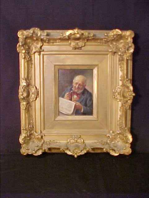 J MICOTTA OIL PAINTING ON BOARD OLD MAN