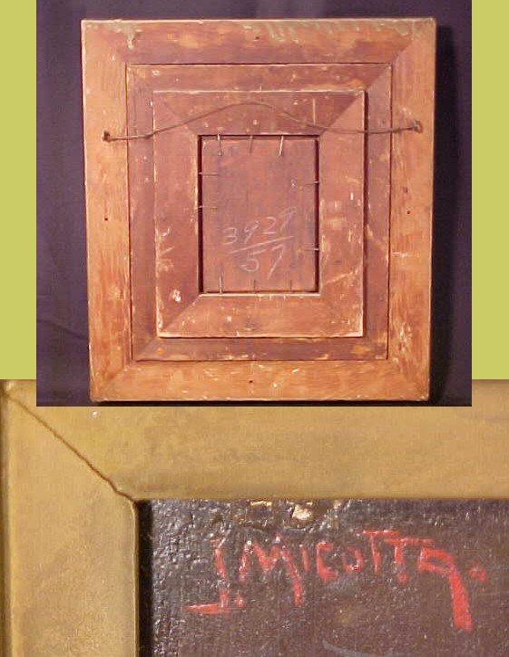 J MICOTTA OIL PAINTING ON BOARD OLD MAN - 5