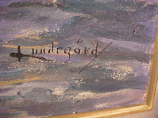 SHIP SCENE OIL PAINTING LUNDEGARD - 3