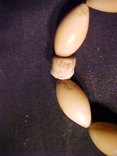 WHALE BONE IVORY BEAD NECKLACE 11 1/2" - 2