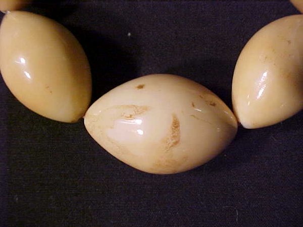 WHALE BONE IVORY BEAD NECKLACE 11 1/2" - 4