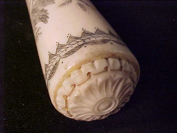WALRUS IVORY SCRIMSHAW SHAVING KIT - 4