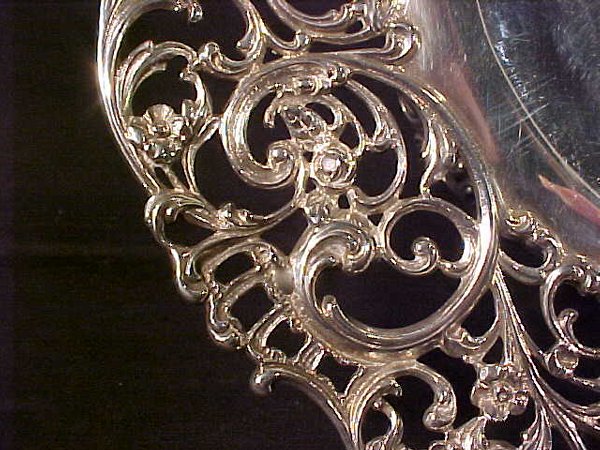 PAIR OLD STERLING SILVER ORNATE TAZZAS - 2