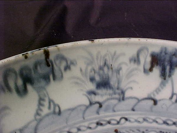 MING DYNASTY PORCELAIN CHARGER BLUE - 3