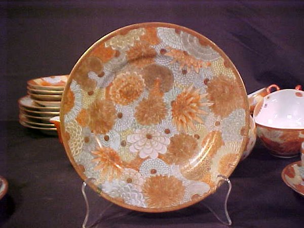 21 PC JAPANESE KUTANI EGG SHELL PORCELAI - 2