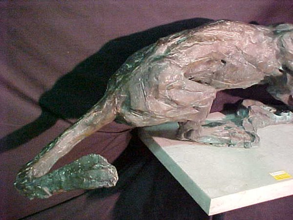 LG BRONZE CHEETAH SCULPTURE KENWORTHY - 5