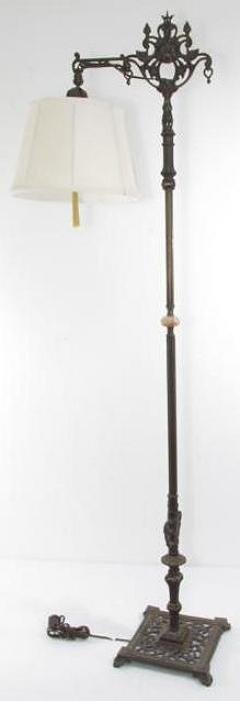 19TH C IRON, BRASS, & ONYX FLOOR LAMP (1 of 7)