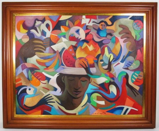 JULIAN DIAZ DIVAL OIL ON CANVAS PAINTING: TE LLEVO EN (1 of 10)