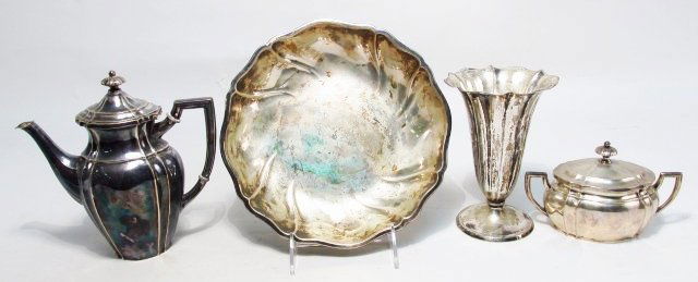 FOUR PIECES OF OTTO WOLTER GERMAN SILVER: 21 TROY (1 of 9)