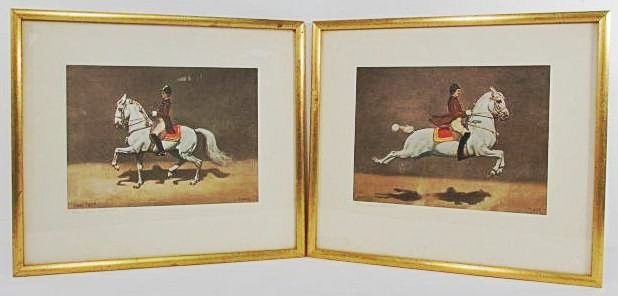 TWO EARLY 20TH CENTURY LIPIZZANER PAINTINGS ON SILK (1 of 10)