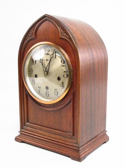 NEW HAVEN CLOCK CO. WALNUT FINISH BEEHIVE CLOCK (1 of 8)
