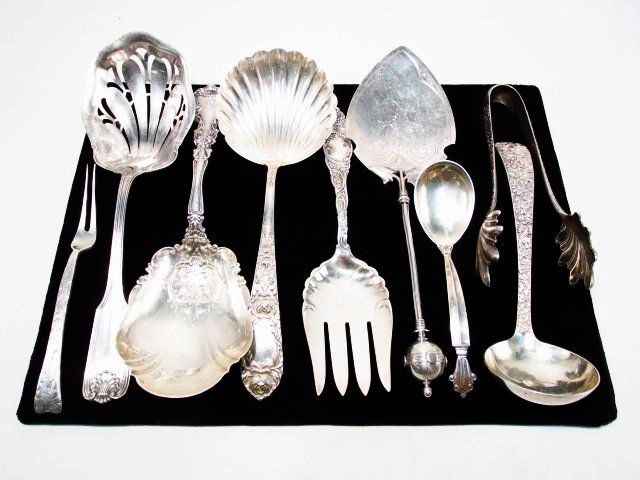 DECORATIVE STERLING SILVER UTENSILS: TIFFANY, JENSEN, 9 (1 of 8)