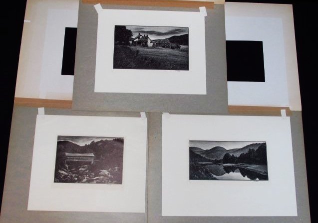 THREE ASA CHEFFETZ ORIGINAL SIGNED WOOD ENGRAVINGS (1 of 10)