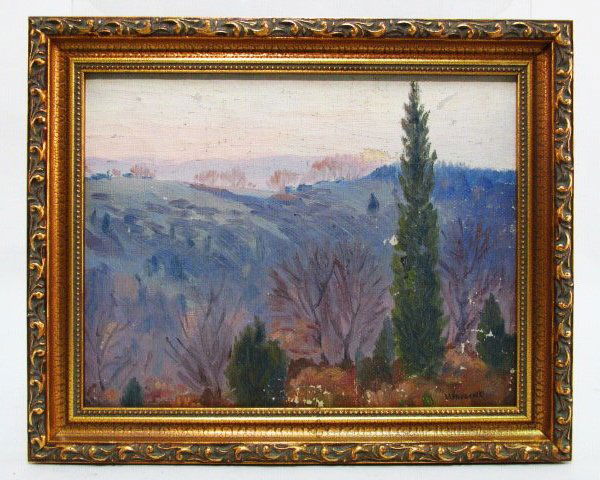 OIL ON CANVAS BOARD PAINTING SIGNED "V. HIGGINS" (1 of 10)