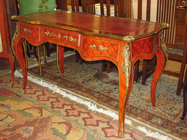 LOUIS XV STYLE ORMOLU MOUNTED ROSEWOOD WRITING DESK (1 of 9)