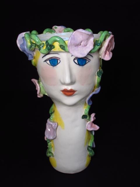 ORIGINAL ART POTTERY,  HEAD FIGURE VASE, SIGNED (1 of 10)
