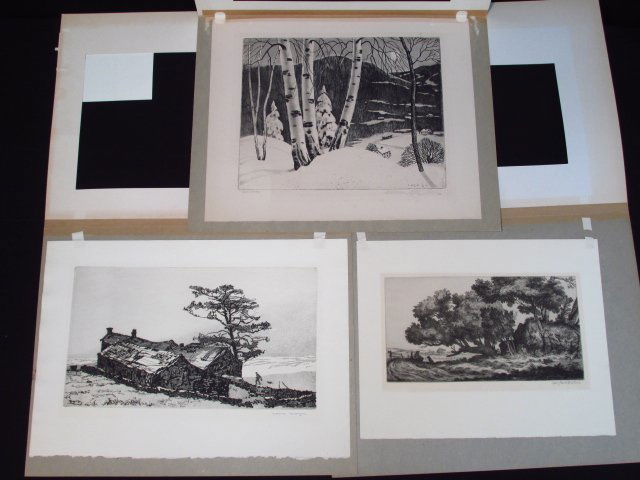 THREE ORIGNAL SIGNED ENGRAVINGS: GORSLINE, MORGAN, (1 of 10)
