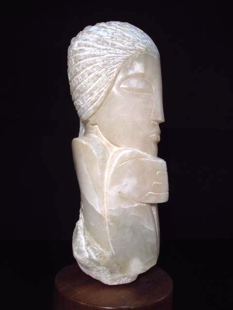 HEAVY TRIBAL STYLE CARVED STONE FIGURE (1 of 9)