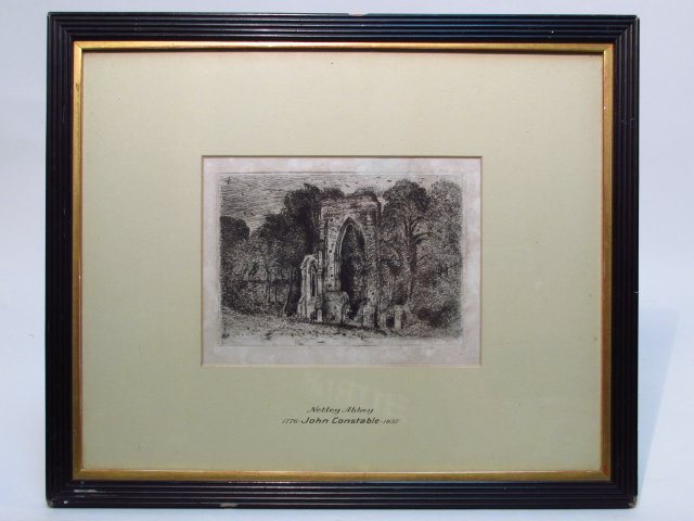 JOHN CONSTABLE ETCHING EARLY 19th C. 'NETLEY ABBEY' (1 of 7)