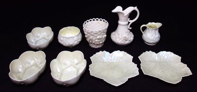 BELLEEK BLACK MARK PORCELAIN, ETC. 9 PCS (1 of 8)