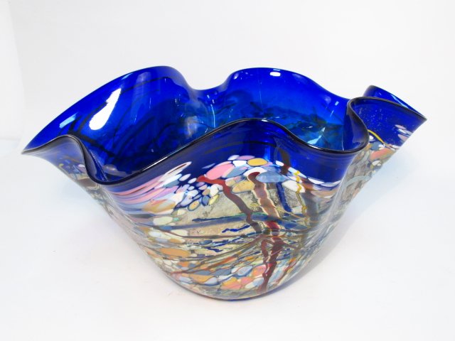 LARGE JOHN GERLETTI HAND BLOWN ART GLASS VASE (1 of 7)