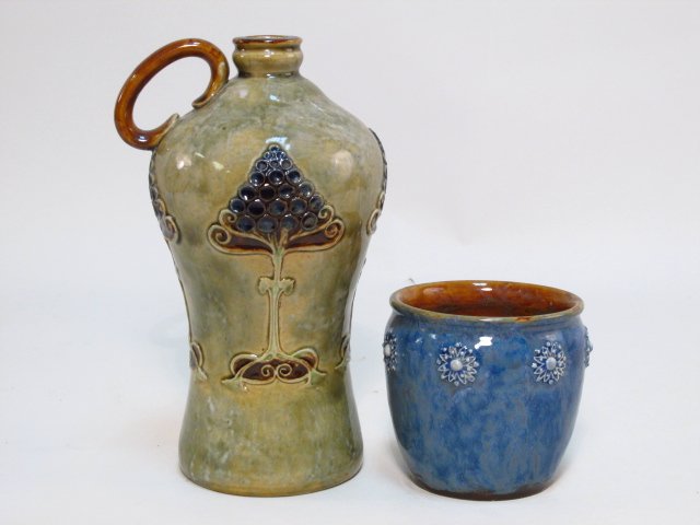 TWO PIECES ROYAL DOULTON LAMBETH STONEWARE POTTERY (1 of 4)
