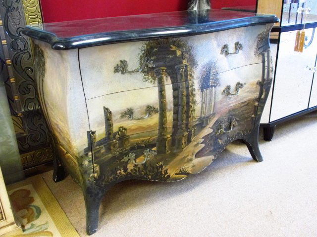 MAITLAND SMITH HAND PAINTED BOMBE STYLE CHEST (1 of 9)