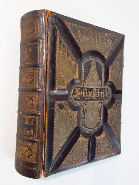 19th C GERMAN HOLY BIBLE (1 of 9)