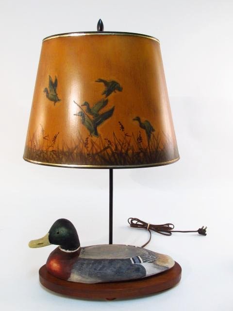 VINTAGE HAND PAINTED DUCK DECOY TABLE LAMP (1 of 10)