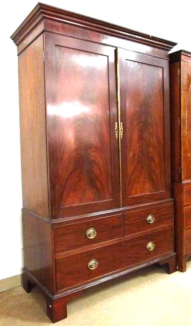 LARGE 19TH C FEDERAL STYLE LINEN PRESS OR CABINET (1 of 10)