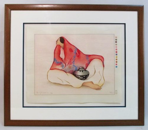R.C. GORMAN HAND SIGNED WOODBLOCK PRINT: "SOCORRO" (1 of 7)