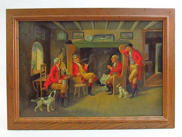 ALEXANDER AUSTEN OIL ON CANVAS PAINTING: "SPORTING (1 of 7)