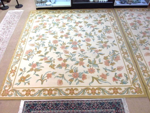 LARGE CUSTOM MADE TUFTED AREA RUG - 11'9" x 12'9" (1 of 7)