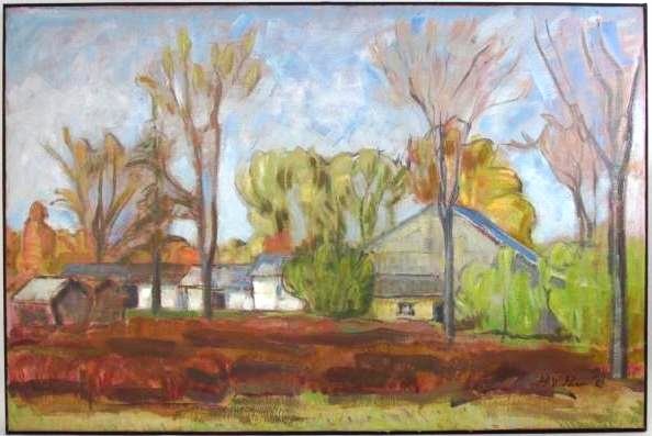 HENRY VARNUM POOR (1887 - 1970) OIL ON CANVAS PAINTING (1 of 8)