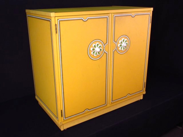 RETRO YELLOW LAMINATE CABINET BY DREXEL (1 of 8)