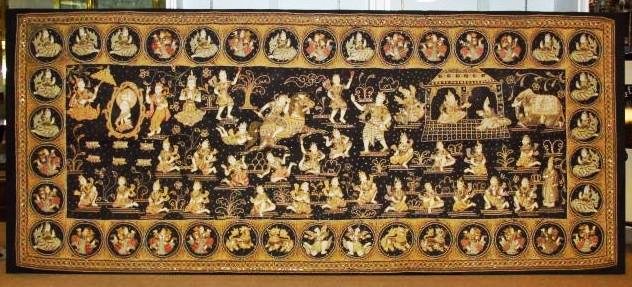 HUGE THAI HAND EMBROIDERED TAPESTRY (1 of 9)