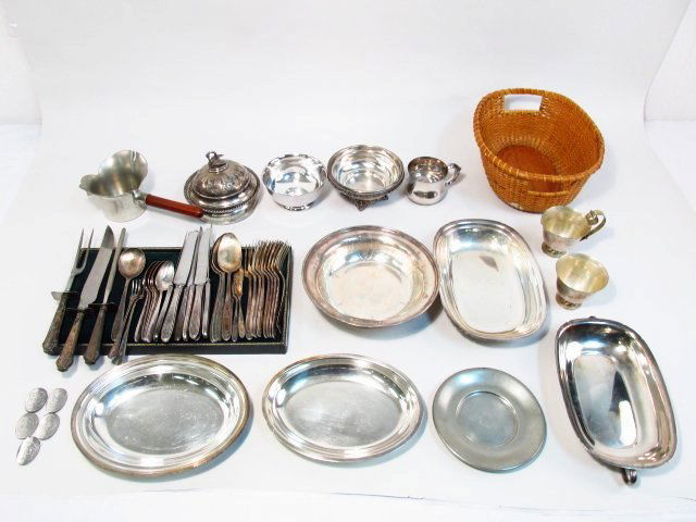 ASSORTED SILVER PLATED TABLEWARES & UTENSILS (1 of 10)