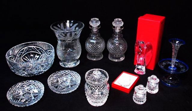 ESTATE LOT ASSORTED CRYSTAL & GLASS: 10 PCS (1 of 9)