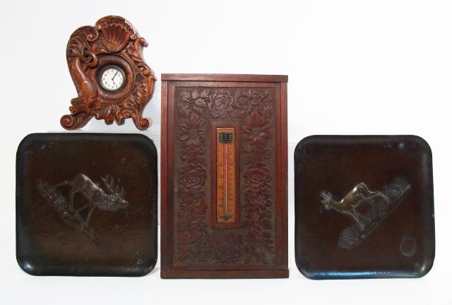 DECORATIVE LOT: NEW HAVEN CLOCK, TRAYS, ETC. 5 PCS (1 of 9)