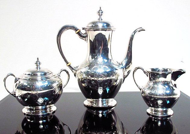 THREE PIECE S. KIRK & SONS STERLING SILVER TEA SET (1 of 8)