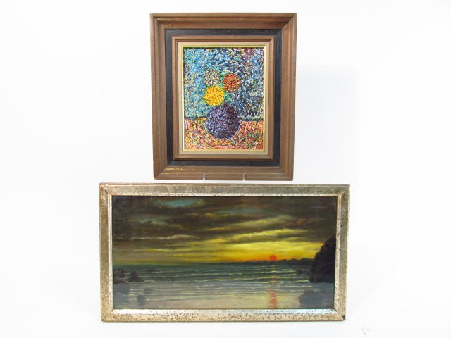 TWO VINTAGE OIL ON BOARD PAINTINGS (1 of 10)