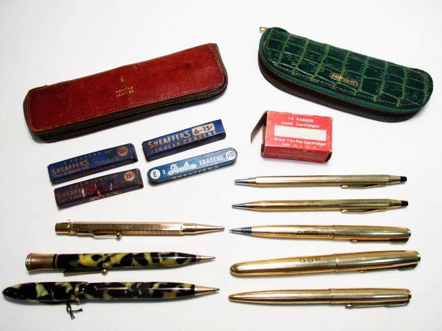 EIGHT PENS & MECHANICAL PENCILS: PARKER, SHEAFFER, (1 of 10)