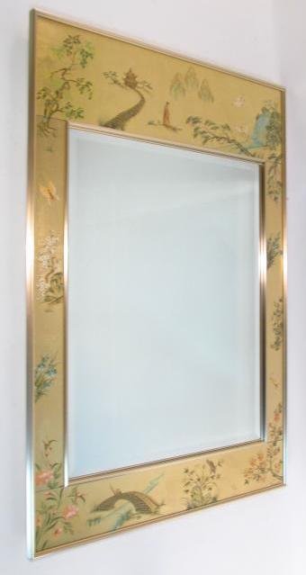LABARGE CHINSOISERIE REVERSE PAINTED GLASS MIRROR (1 of 10)