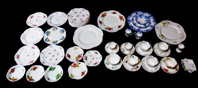 SHELLEY FLORAL PORCELAIN WARE: 49 PCS (1 of 10)